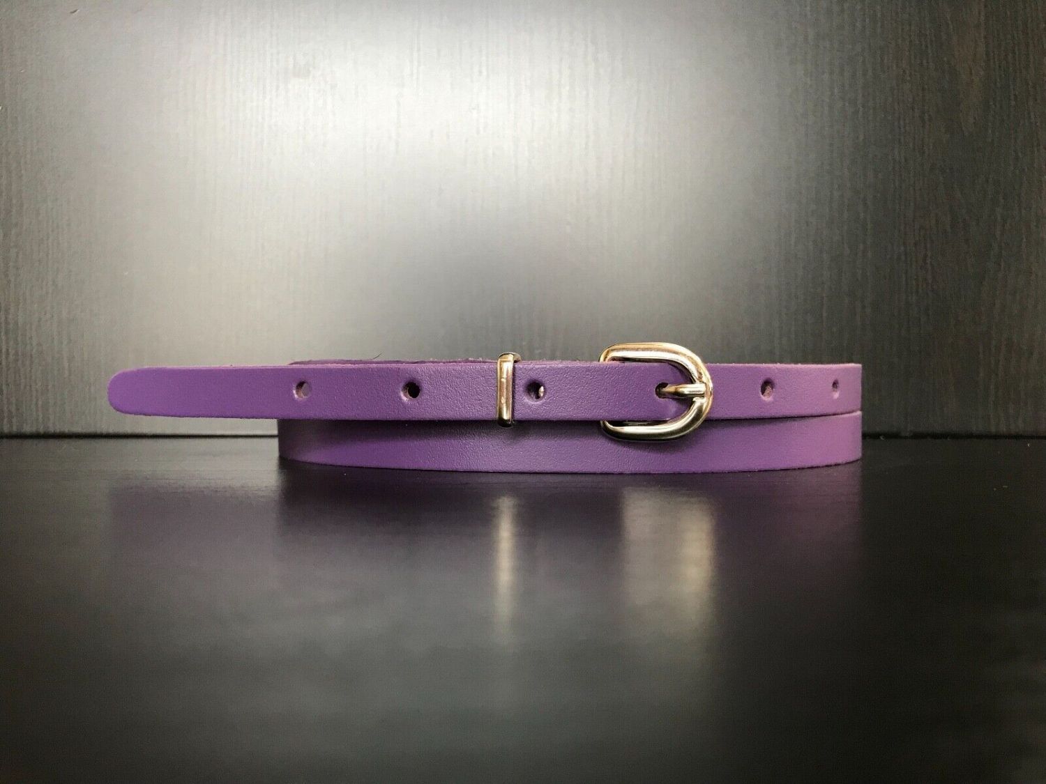 Leather Belt (B1) 13mm (Large - Purple)